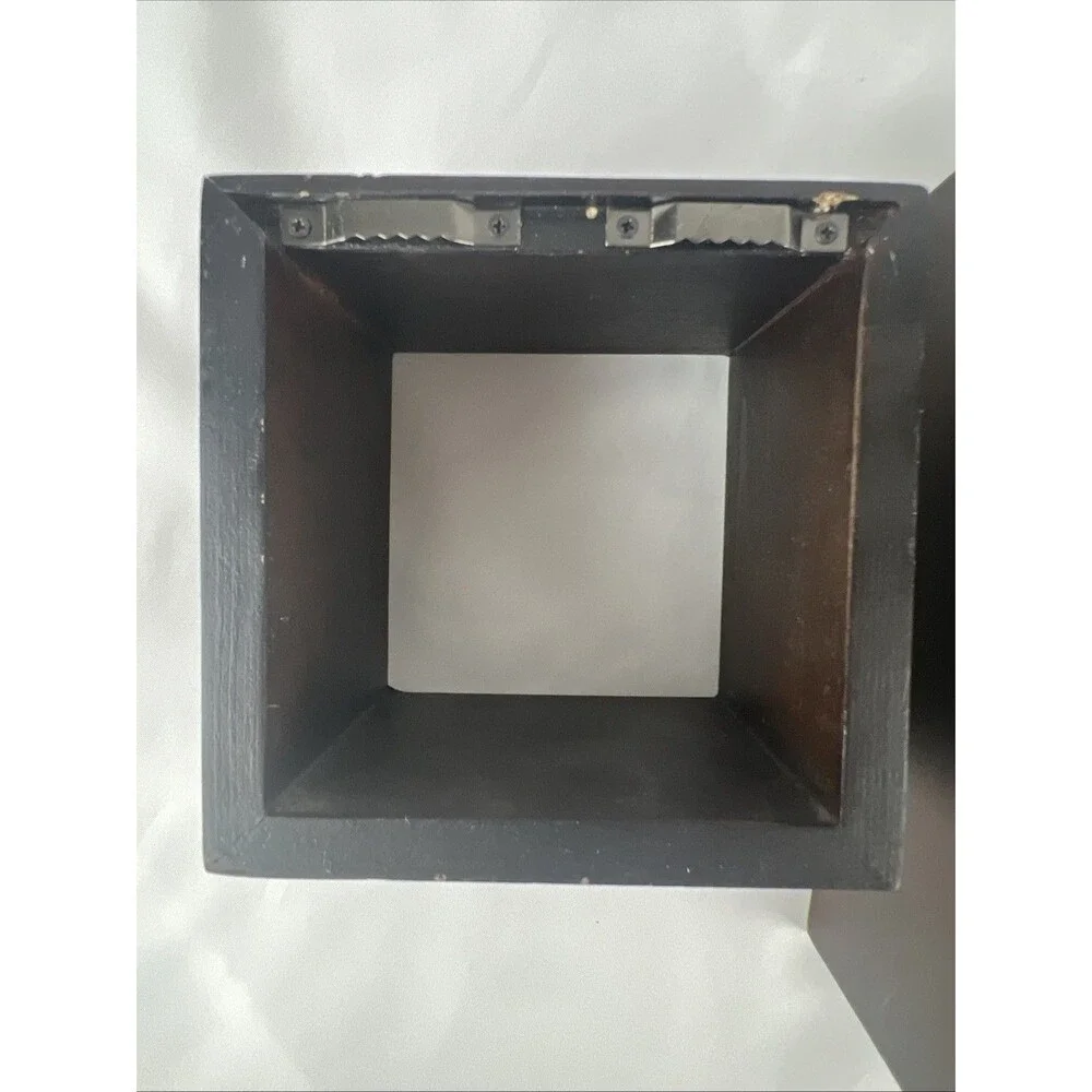 Set of 3 Black Floating Box Wall Shelves Shadow Cube Display Shelves Decor